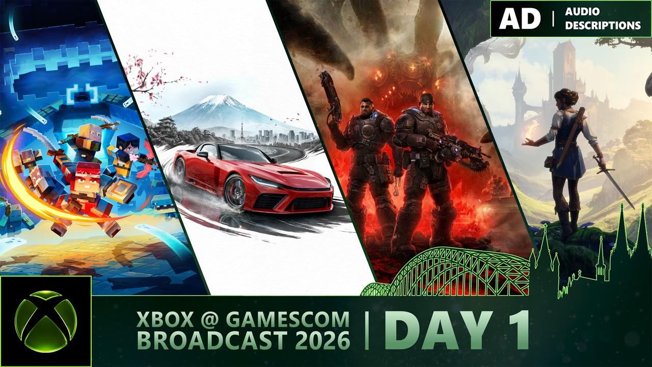 [Audio Descriptions] XBOX @ gamescom Broadcast 2026 | Day 1